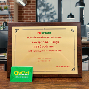 Bảng Vinh Danh Gỗ Đồng Gold - BVD04