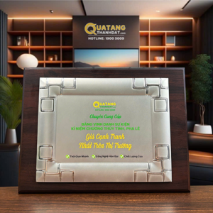 Bảng Vinh Danh Bạc Hoa Văn 3D - BVD 26